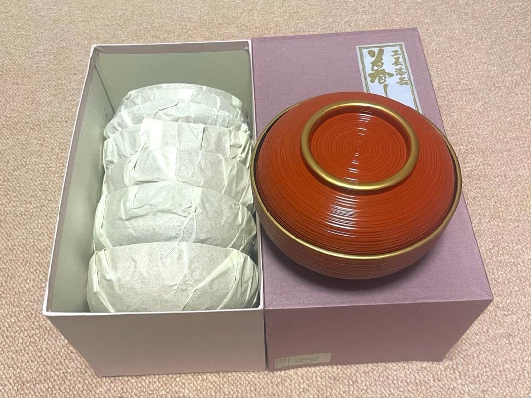 漆器 吸物椀 亀甲菊 5客 輪島塗 慶塚 忍草蒔絵吸物椀 五客揃 – Gallery